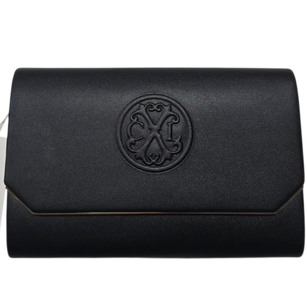 CXL by Christian Lacroix Madison Smooth Clutch Women OS Black Chain Strap NWT